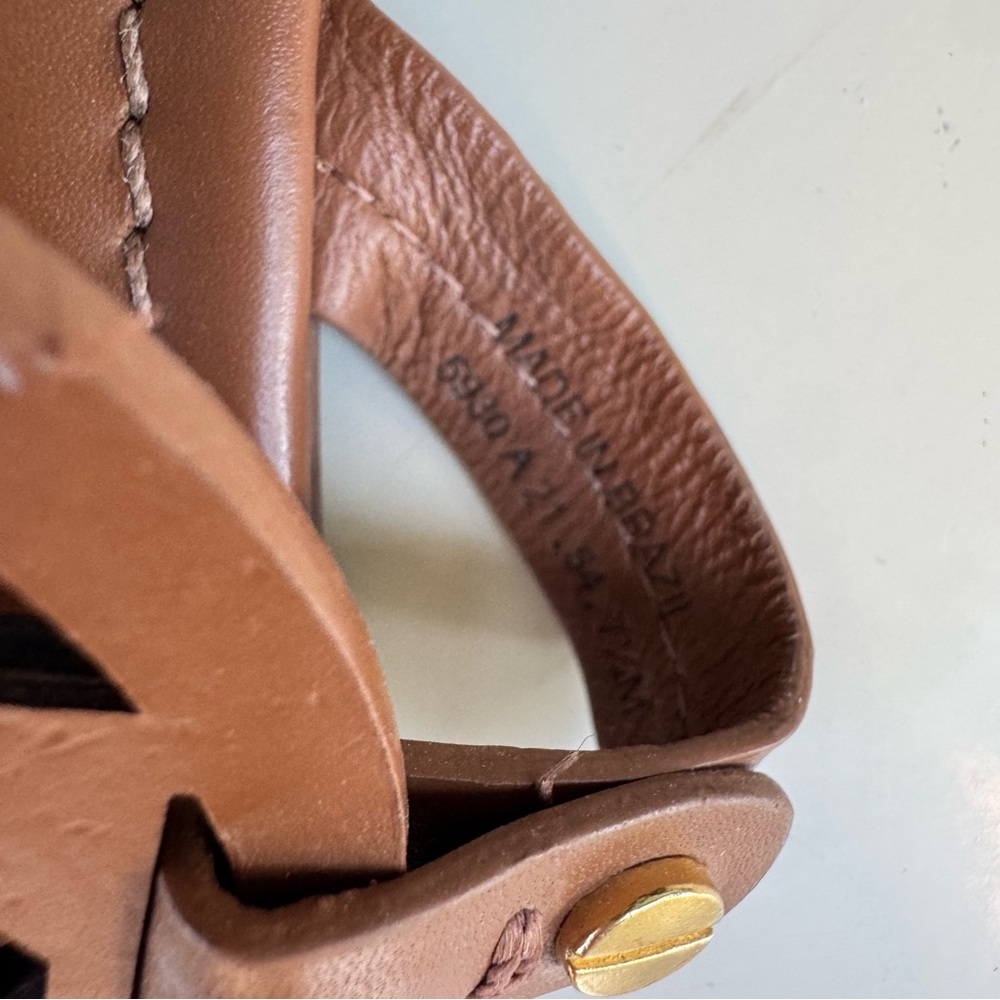 New Tory Burch Brown Leather Miller Sandals Size 7.5 Flat Thong Shoes for Women - Picture 7 of 14